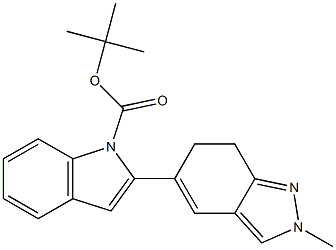 TERT-BUTYL 2-(2-METHYL-6,7-DIHYDRO-2H-INDAZOL-5-YL)- 1H-INDOLE-1-CARBOXYLATE Struktur