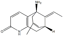 (5R,9R,11E)-(-)-5-AMINO-11-ETHYLIDENE-5,6,9,10-TETRAHYDRO-7-METHYL-5,9-METHANOCYCLO-OCTA[B]PYRIDIN-2(1H)-ONE Struktur