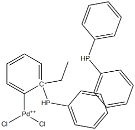 DICHLORO(1,2-BIS(DIPHENYLPHOSPHINE)ETHANE)PALLADIUM(II) Struktur