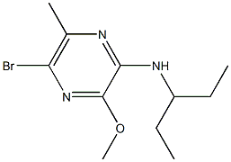 5-BROMO-N-(1-ETHYLPROPYL)-3-METHOXY-6-METHYLPYRAZIN-2-AMINE Struktur