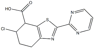 6-CHLORO-2-PYRIMIDIN-2-YL-4,5,6,7-TETRAHYDRO-1,3-BEZOTHIAZOLE-7-CARBOXYLIC ACID Struktur