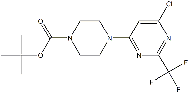 TERT-BUTYL 4-(6-CHLORO-2-(TRIFLUOROMETHYL)PYRIMIDIN-4-YL)PIPERAZINE-1-CARBOXYLATE Struktur