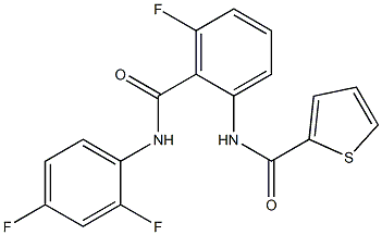 N2-{2-[(2,4-difluoroanilino)carbonyl]-3-fluorophenyl}thiophene-2-carboxamide Struktur