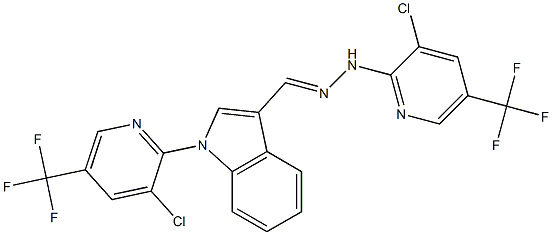 1-[3-chloro-5-(trifluoromethyl)-2-pyridinyl]-1H-indole-3-carbaldehyde N-[3-chloro-5-(trifluoromethyl)-2-pyridinyl]hydrazone Struktur