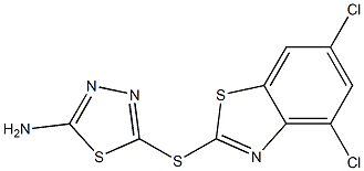 5-[(4,6-dichloro-1,3-benzothiazol-2-yl)thio]-1,3,4-thiadiazol-2-amine Struktur