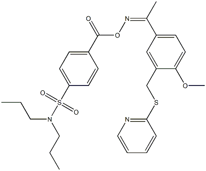 4-({[(1-{4-methoxy-3-[(pyridin-2-ylthio)methyl]phenyl}ethylidene)amino]oxy}carbonyl)-N,N-dipropylbenzenesulfonamide Struktur