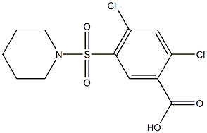 2,4-dichloro-5-(piperidinosulfonyl)benzenecarboxylic acid Struktur