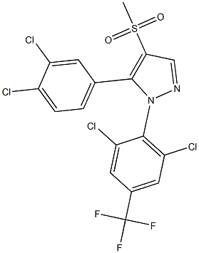 5-(3,4-dichlorophenyl)-1-[2,6-dichloro-4-(trifluoromethyl)phenyl]-4-(methylsulfonyl)-1H-pyrazole Struktur