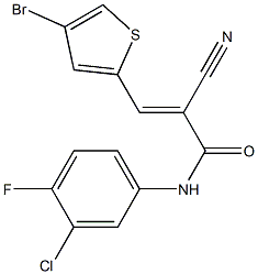 N1-(3-chloro-4-fluorophenyl)-3-(4-bromo-2-thienyl)-2-cyanoacrylamide Struktur