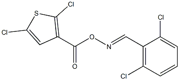 2,5-dichloro-3-[({[(2,6-dichlorophenyl)methylene]amino}oxy)carbonyl]thiophene Struktur