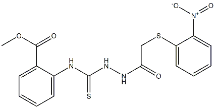 methyl 2-{[(2-{2-[(2-nitrophenyl)thio]acetyl}hydrazino)carbothioyl]amino}benzoate Struktur