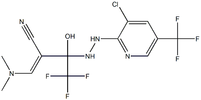 2-(1-{2-[3-chloro-5-(trifluoromethyl)-2-pyridinyl]hydrazino}-2,2,2-trifluoro-1-hydroxyethyl)-3-(dimethylamino)acrylonitrile Struktur