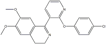 1-[2-(4-chlorophenoxy)-3-pyridinyl]-6,7-dimethoxy-3,4-dihydroisoquinoline Struktur