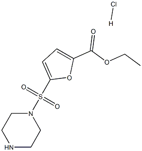 ethyl 5-(piperazin-1-ylsulfonyl)-2-furoate hydrochloride Struktur