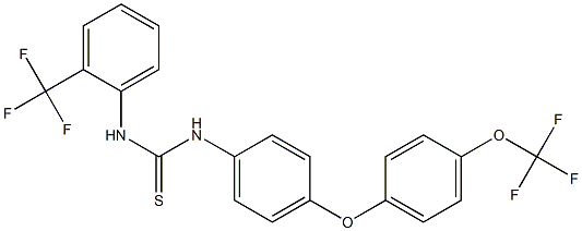 N-{4-[4-(trifluoromethoxy)phenoxy]phenyl}-N'-[2-(trifluoromethyl)phenyl]thiourea Struktur