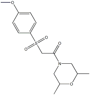 1-(2,6-dimethylmorpholino)-2-[(4-methoxyphenyl)sulfonyl]-1-ethanone Struktur