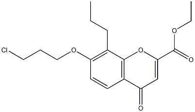 ethyl 7-(3-chloropropoxy)-4-oxo-8-propyl-4H-chromene-2-carboxylate Struktur