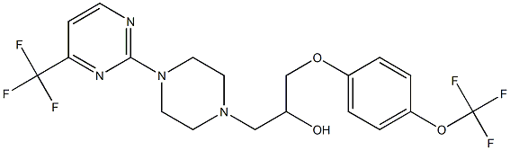 1-[4-(trifluoromethoxy)phenoxy]-3-{4-[4-(trifluoromethyl)pyrimidin-2-yl]piperazino}propan-2-ol Struktur