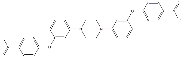 1,4-di{3-[(5-nitro-2-pyridyl)oxy]phenyl}piperazine Struktur