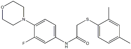 2-[(2,4-dimethylphenyl)sulfanyl]-N-(3-fluoro-4-morpholinophenyl)acetamide Struktur