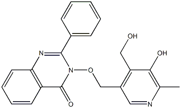 3-{[5-hydroxy-4-(hydroxymethyl)-6-methyl-3-pyridyl]methoxy}-2-phenyl-3,4-dihydroquinazolin-4-one Struktur