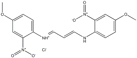 4-methoxy-N-[(E,2E)-3-(4-methoxy-2-nitroanilino)-2-propenylidene]-2-nitrobenzenaminium chloride Struktur