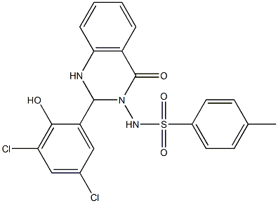 N1-[2-(3,5-dichloro-2-hydroxyphenyl)-4-oxo-1,2,3,4-tetrahydroquinazolin-3-yl]-4-methylbenzene-1-sulfonamide Struktur