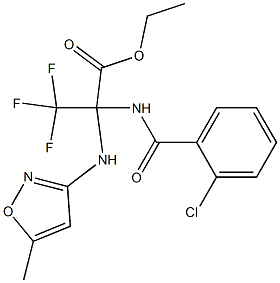 ethyl 2-[(2-chlorobenzoyl)amino]-3,3,3-trifluoro-2-[(5-methyl-3-isoxazolyl)amino]propanoate Struktur