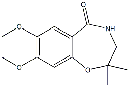 7,8-dimethoxy-2,2-dimethyl-2,3,4,5-tetrahydro-1,4-benzoxazepin-5-one Struktur