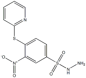 3-nitro-4-(2-pyridylthio)benzene-1-sulfonohydrazide Struktur