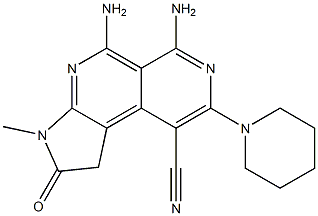 5,6-diamino-3-methyl-2-oxo-8-piperidin-1-yl-2,3-dihydro-1H-pyrrolo[2,3-c]-2,7-naphthyridine-9-carbonitrile Struktur