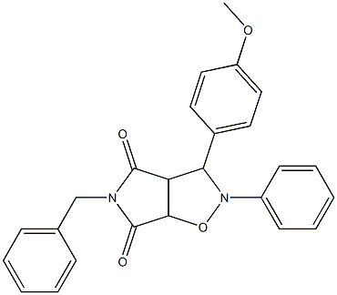 5-benzyl-3-(4-methoxyphenyl)-2-phenylperhydropyrrolo[3,4-d]isoxazole-4,6-dione Struktur