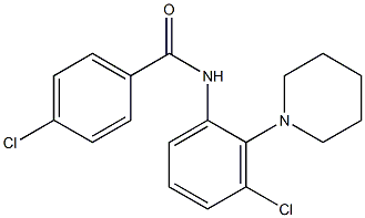 4-chloro-N-(3-chloro-2-piperidinophenyl)benzenecarboxamide Struktur