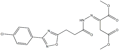 dimethyl 2-(2-{3-[3-(4-chlorophenyl)-1,2,4-oxadiazol-5-yl]propanoyl}hydrazono)succinate Struktur