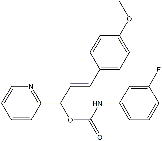 (E)-3-(4-methoxyphenyl)-1-(2-pyridinyl)-2-propenyl N-(3-fluorophenyl)carbamate Struktur