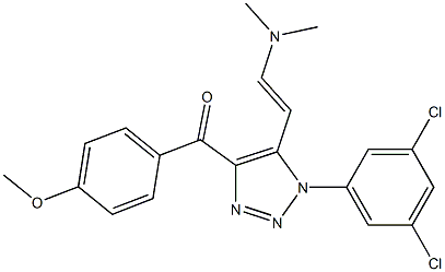 {1-(3,5-dichlorophenyl)-5-[(E)-2-(dimethylamino)ethenyl]-1H-1,2,3-triazol-4-yl}(4-methoxyphenyl)methanone Struktur