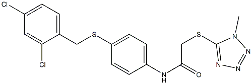 N-{4-[(2,4-dichlorobenzyl)sulfanyl]phenyl}-2-[(1-methyl-1H-1,2,3,4-tetraazol-5-yl)sulfanyl]acetamide Struktur