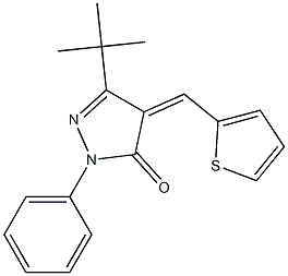 3-(tert-butyl)-1-phenyl-4-[(Z)-2-thienylmethylidene]-1H-pyrazol-5-one Struktur