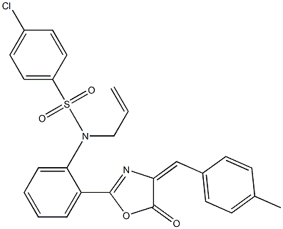 N1-allyl-N1-{2-[4-(4-methylbenzylidene)-5-oxo-4,5-dihydro-1,3-oxazol-2-yl]phenyl}-4-chlorobenzene-1-sulfonamide Struktur