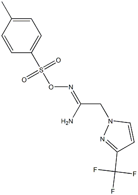 N'-{[(4-methylphenyl)sulfonyl]oxy}-2-[3-(trifluoromethyl)-1H-pyrazol-1-yl]ethanimidamide Struktur