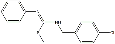 1-chloro-4-({[(methylsulfanyl)(phenylimino)methyl]amino}methyl)benzene Struktur