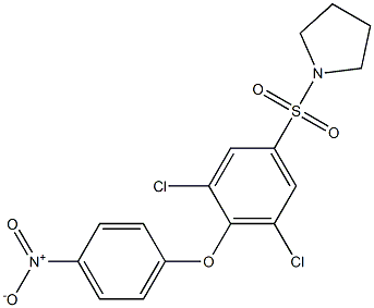 1-{[3,5-dichloro-4-(4-nitrophenoxy)phenyl]sulfonyl}pyrrolidine Struktur