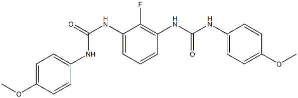 N-(2-fluoro-3-{[(4-methoxyanilino)carbonyl]amino}phenyl)-N'-(4-methoxyphenyl)urea Struktur