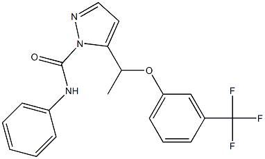 N-phenyl-5-{1-[3-(trifluoromethyl)phenoxy]ethyl}-1H-pyrazole-1-carboxamide Struktur