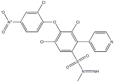 N1-imino(4-pyridyl)methyl-3,5-dichloro-4-(2-chloro-4-nitrophenoxy)benzene-1-sulfonamide Struktur