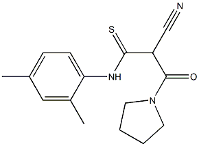 N1-(2,4-dimethylphenyl)-2-cyano-3-oxo-3-tetrahydro-1H-pyrrol-1-ylpropanethioamide Struktur