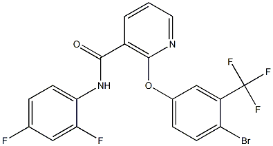 2-[4-bromo-3-(trifluoromethyl)phenoxy]-N-(2,4-difluorophenyl)nicotinamide Struktur