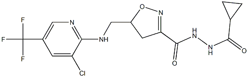 5-({[3-chloro-5-(trifluoromethyl)-2-pyridinyl]amino}methyl)-N'-(cyclopropylcarbonyl)-4,5-dihydro-3-isoxazolecarbohydrazide Struktur