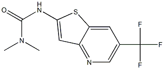 N,N-dimethyl-N'-[6-(trifluoromethyl)thieno[3,2-b]pyridin-2-yl]urea Struktur