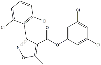 3,5-dichlorophenyl 3-(2,6-dichlorophenyl)-5-methylisoxazole-4-carboxylate Struktur